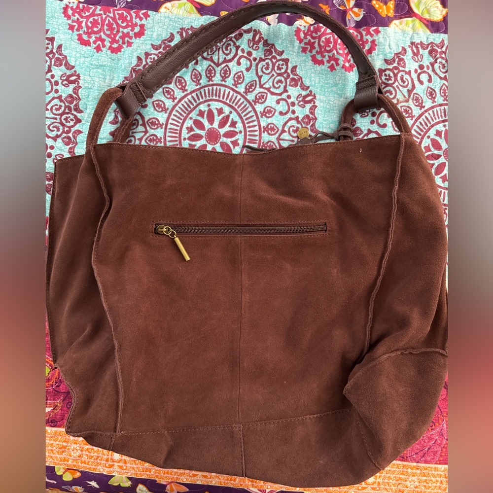 The Sak Large Los Feliz Mahogany Suede Shoulder Bag with Tassel - Picture 3 of 9
